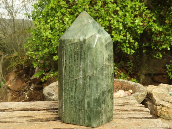 Polished Large Green Fuchsite Quartz Point  x 1 From Madagascar - Toprock Gemstones and Minerals 