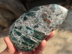 Polished Rare Emerald Mica In Matrix Standing Free Forms x 2 From Mutoko, Zimbabwe - Toprock Gemstones and Minerals 