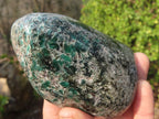 Polished Rare Emerald Mica In Matrix Standing Free Forms x 2 From Mutoko, Zimbabwe - Toprock Gemstones and Minerals 