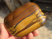 Polished Golden Tigers Eye Free Forms x 2 From Prieska, Northern Cape
