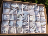 Natural Etched Blue Chalcedony Specimens  x 35 From Nsanje, Malawi - Toprock Gemstones and Minerals 