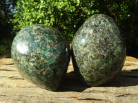 Polished Green Emerald In Matrix Standing Free Forms  x 2 From Sandawana, Zimbabwe - TopRock