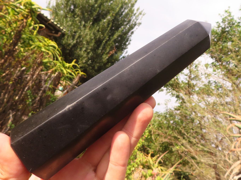 Polished Black Basalt Points  x 3 From Antsirabe, Madagascar - Toprock Gemstones and Minerals 