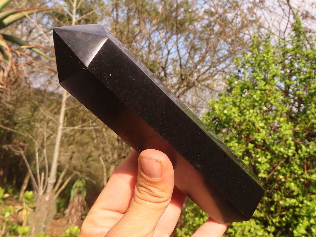 Polished Black Basalt Points  x 3 From Antsirabe, Madagascar - Toprock Gemstones and Minerals 