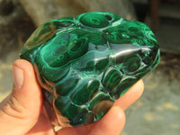 Polished Malachite Free Forms x 3 From Kolwezi, Congo - Toprock Gemstones and Minerals 
