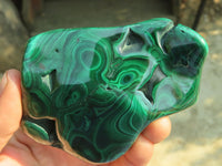 Polished Malachite Free Forms x 3 From Kolwezi, Congo - Toprock Gemstones and Minerals 