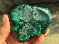 Polished Malachite Free Forms x 3 From Kolwezi, Congo - Toprock Gemstones and Minerals 