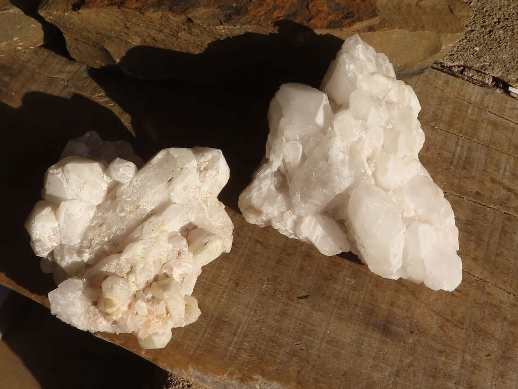 Natural Floater Candle Quartz Clusters  x 2 From Madagascar - Toprock Gemstones and Minerals 