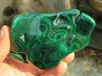 Polished Malachite Free Forms x 3 From Kolwezi, Congo - Toprock Gemstones and Minerals 
