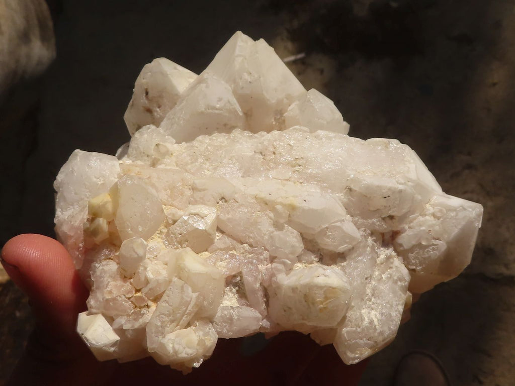 Natural Floater Candle Quartz Clusters  x 2 From Madagascar - Toprock Gemstones and Minerals 