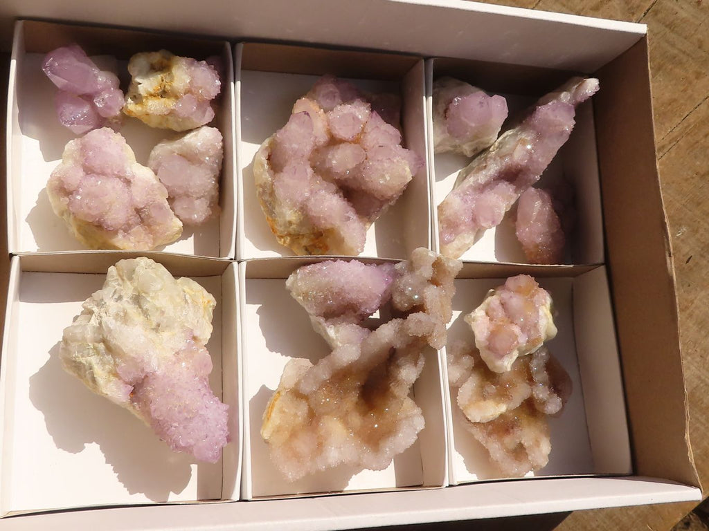 Natural Spirit Amethyst Quartz Clusters x 13 From Boekenhouthoek, South Africa - Toprock Gemstones and Minerals 