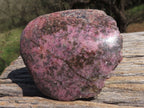 Polished Half Polished Pink & Black Rhodonite Pieces x 4 From Ambindavato, Madagascar - TopRock
