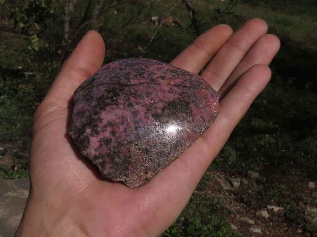 Polished Half Polished Pink & Black Rhodonite Pieces x 4 From Ambindavato, Madagascar - TopRock