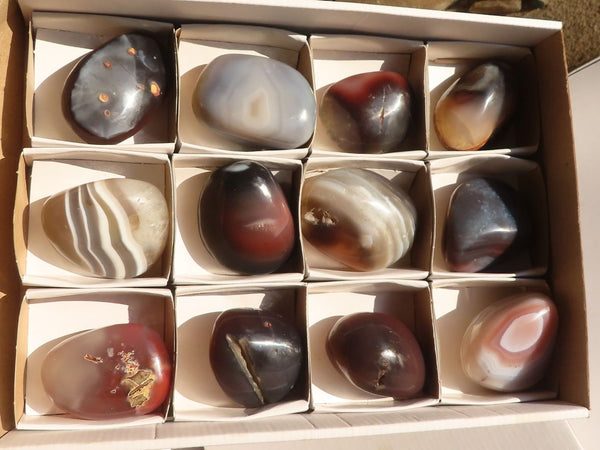 Polished Red River Agate Free Forms  x 12 From Sashe River, Zimbabwe - Toprock Gemstones and Minerals 