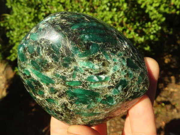 Polished Rare Emerald In Matrix Standing Free Forms  x 3 From Sandawana, Zimbabwe