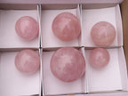 Polished Gemmy Pink Rose Quartz Spheres  x 6 From Madagascar - TopRock