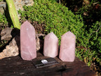 Polished Beautiful Pink Rose Quartz Towers x 3 From Madagascar - TopRock