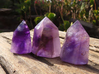 Polished Small Window Amethyst Points x 12 From Ankazobe, Madagascar - Toprock Gemstones and Minerals 