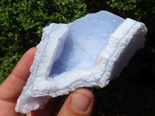 Natural Etched Blue Chalcedony Specimens  x 9 From Malawi