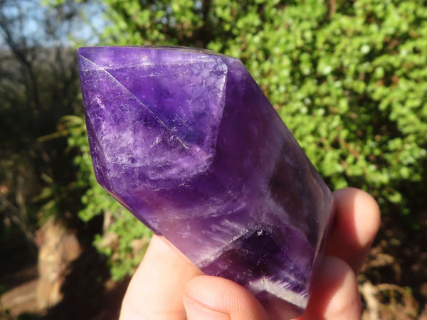 Polished Deep Purple Chevron Amethyst Points  x 6 From Zambia - Toprock Gemstones and Minerals 