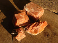 Natural New Sunset Orange Calcite Specimens  x 4 From Spitzkop, Namibia - Toprock Gemstones and Minerals 