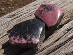 Polished Half Polished Pink & Black Rhodonite Pieces x 5 From Ambindavato, Madagascar - TopRock