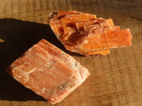 Natural New Sunset Orange Calcite Specimens  x 4 From Spitzkop, Namibia - Toprock Gemstones and Minerals 