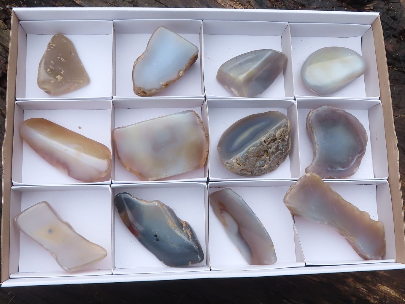 Polished Agate & Chalcedony Pieces  x 12 From Zimbabwe - Toprock Gemstones and Minerals 