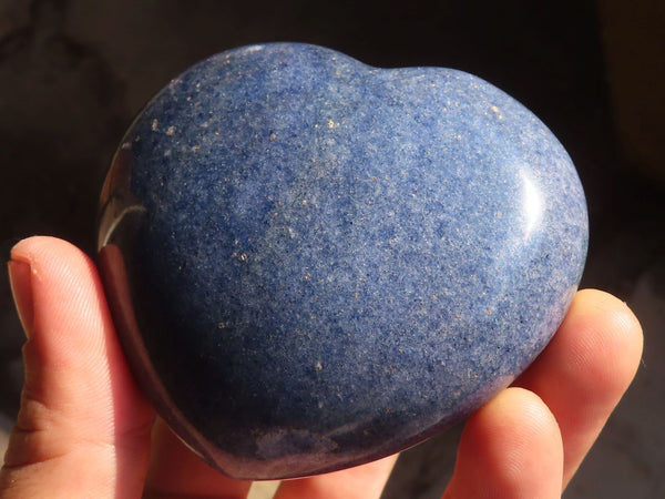 Polished Blue Lazulite Hearts  x 6 From Madagascar - Toprock Gemstones and Minerals 