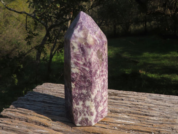 Polished Purple Lepidolite Tower With Pink Tourmaline Inclusions  x 1 From Madagascar - TopRock