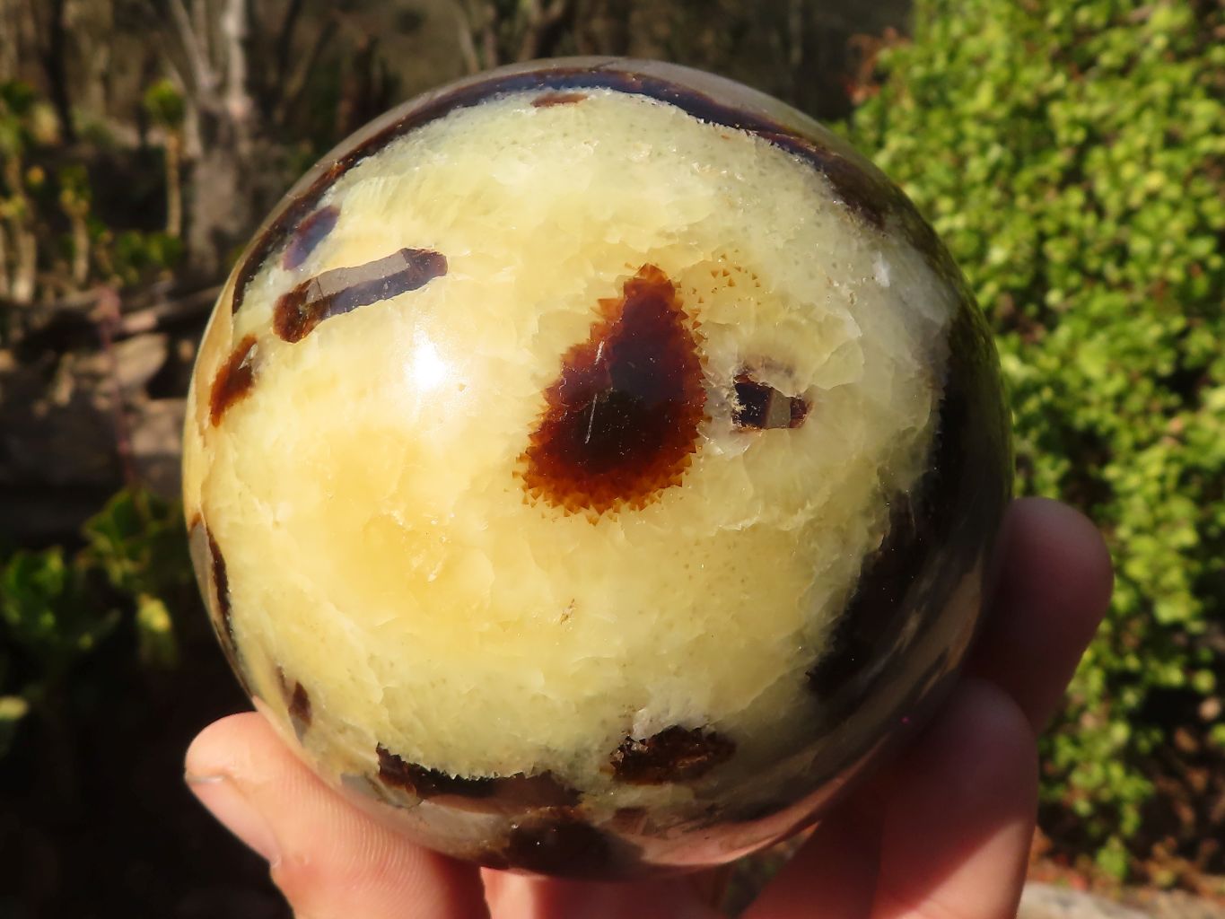 Polished Septerye (Calcite & Aragonite) Spheres x 2 From Mahajanga, Madagascar - Toprock Gemstones and Minerals 
