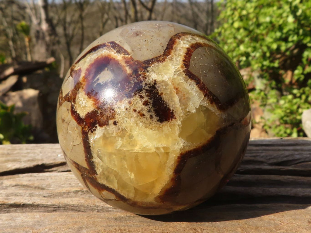 Polished Septerye (Calcite & Aragonite) Spheres x 2 From Mahajanga, Madagascar - Toprock Gemstones and Minerals 