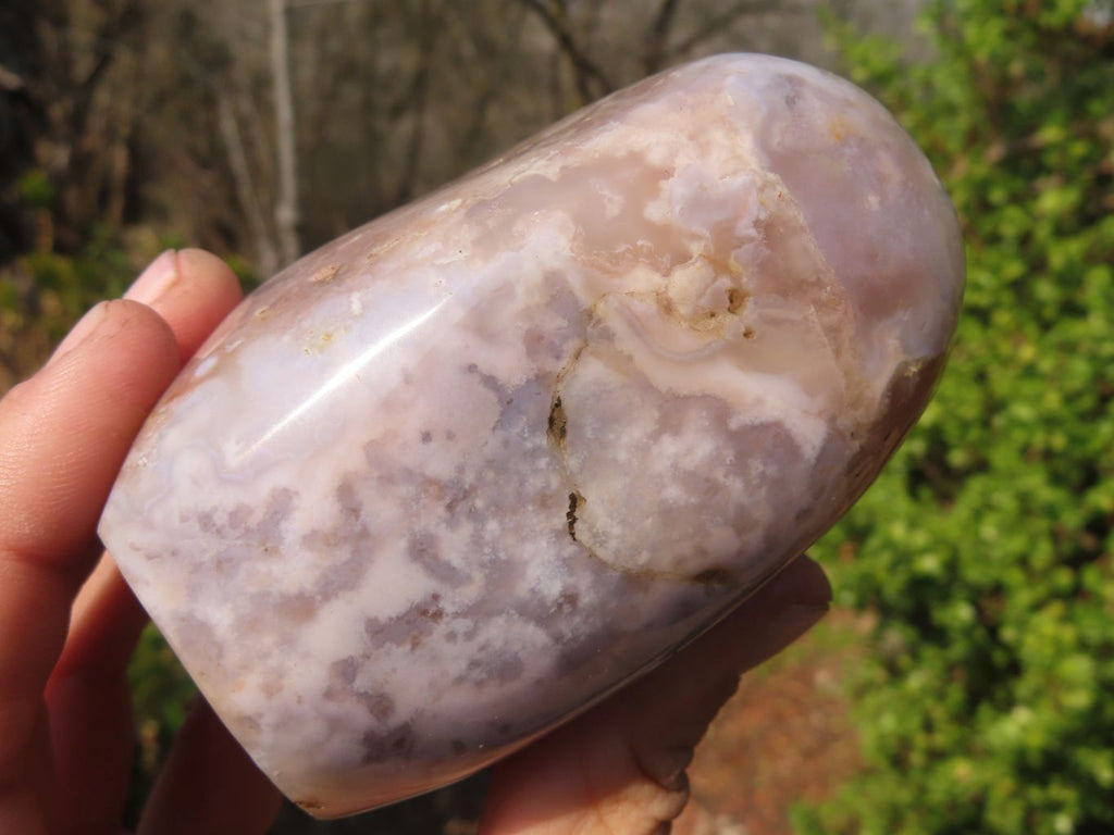 Polished Ocean Flower Agate Standing Free Forms  x 3 From Madagascar - Toprock Gemstones and Minerals 