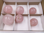 Polished Rose Quartz Spheres x 6 From Ambatondrazaka, Madagascar - TopRock