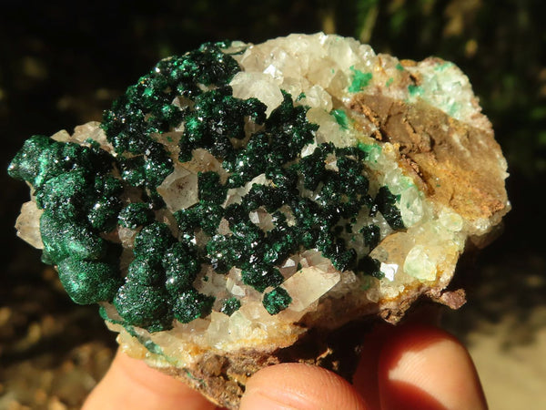 Natural Rare Ball Malachite On Drusi Quartz & Dolomite Matrix  x 6 From Kambove, Congo - Toprock Gemstones and Minerals 