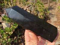 Polished Black Basalt Points  x 4 From Antsirabe, Madagascar