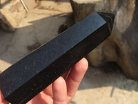 Polished Black Basalt Points  x 4 From Antsirabe, Madagascar