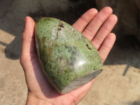 Polished Chrysoprase Standing Free Forms  x 2 From Madagascar - Toprock Gemstones and Minerals 