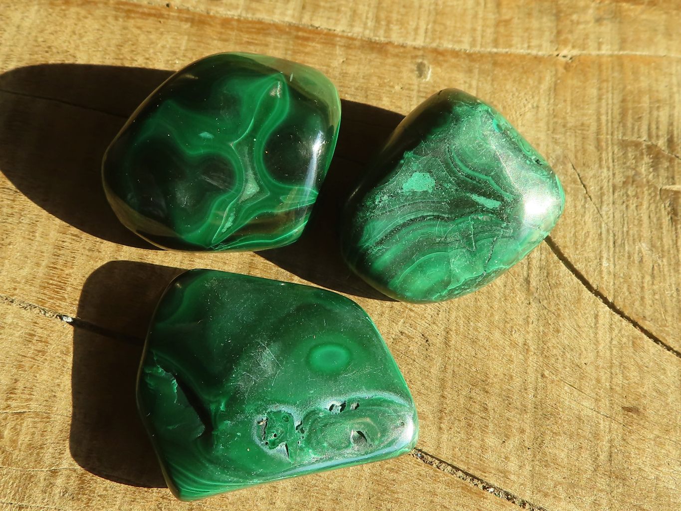 Polished  Small Flower Malachite Free Forms  x 20 From Congo - Toprock Gemstones and Minerals 