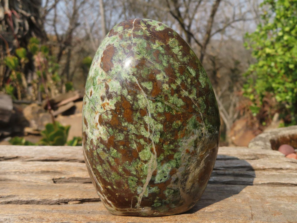 Polished Chrysoprase Standing Free Forms  x 2 From Madagascar - Toprock Gemstones and Minerals 