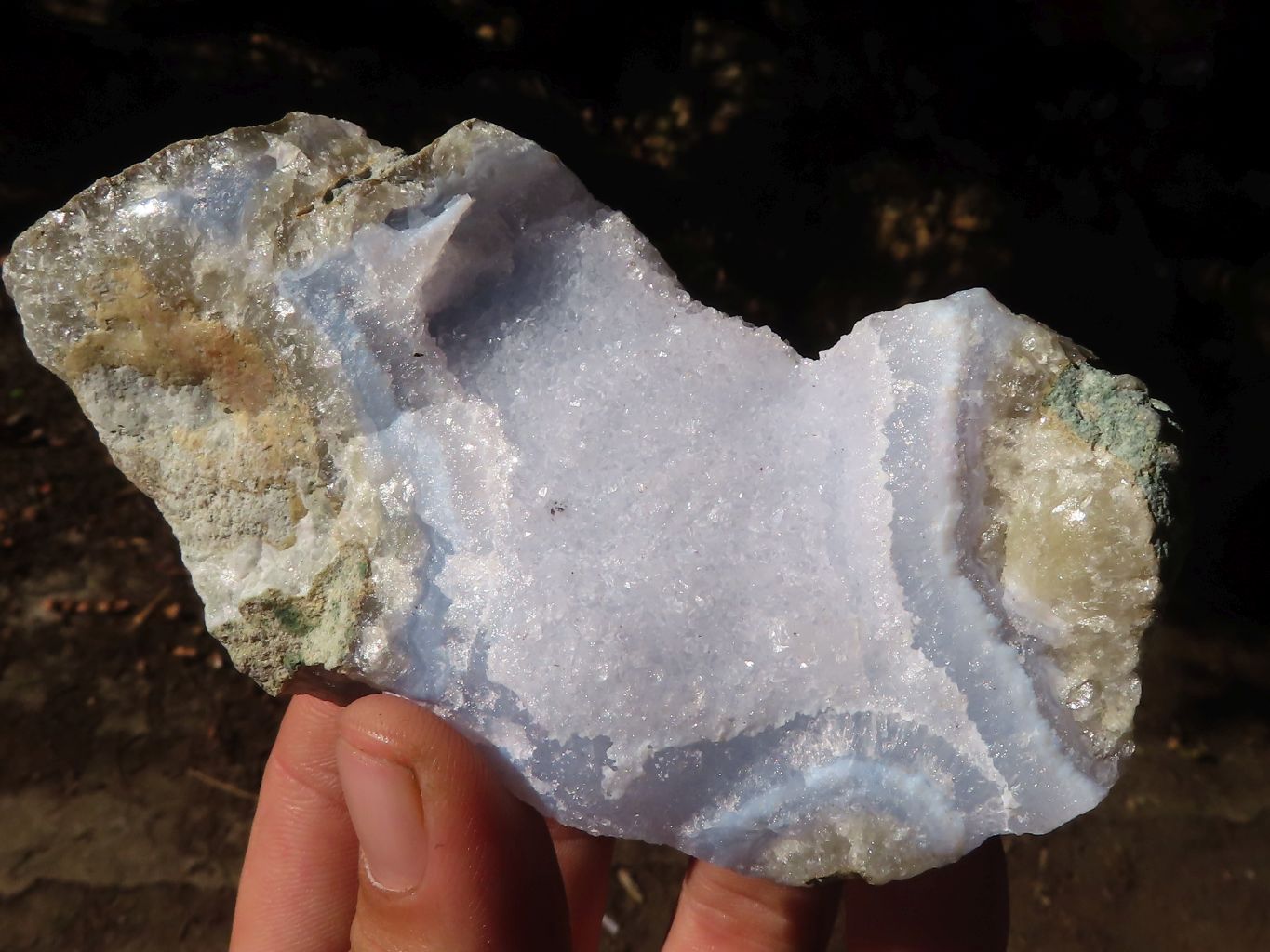Natural Blue Lace Agate Geode Specimens  x 12 From Nsanje, Malawi - Toprock Gemstones and Minerals 