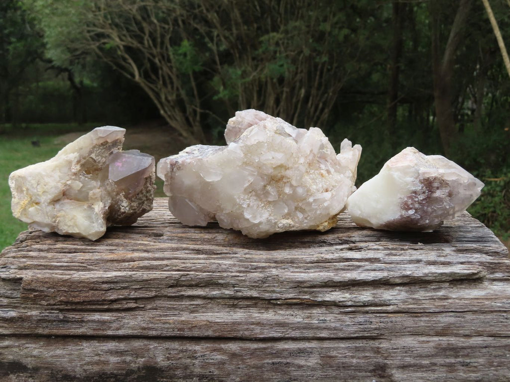 Natural Hematoid Quartz Clusters x 3 From Zimbabwe - TopRock