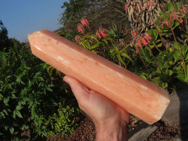 Polished Orange Calcite Crystal Point x 1 From Madagascar - TopRock