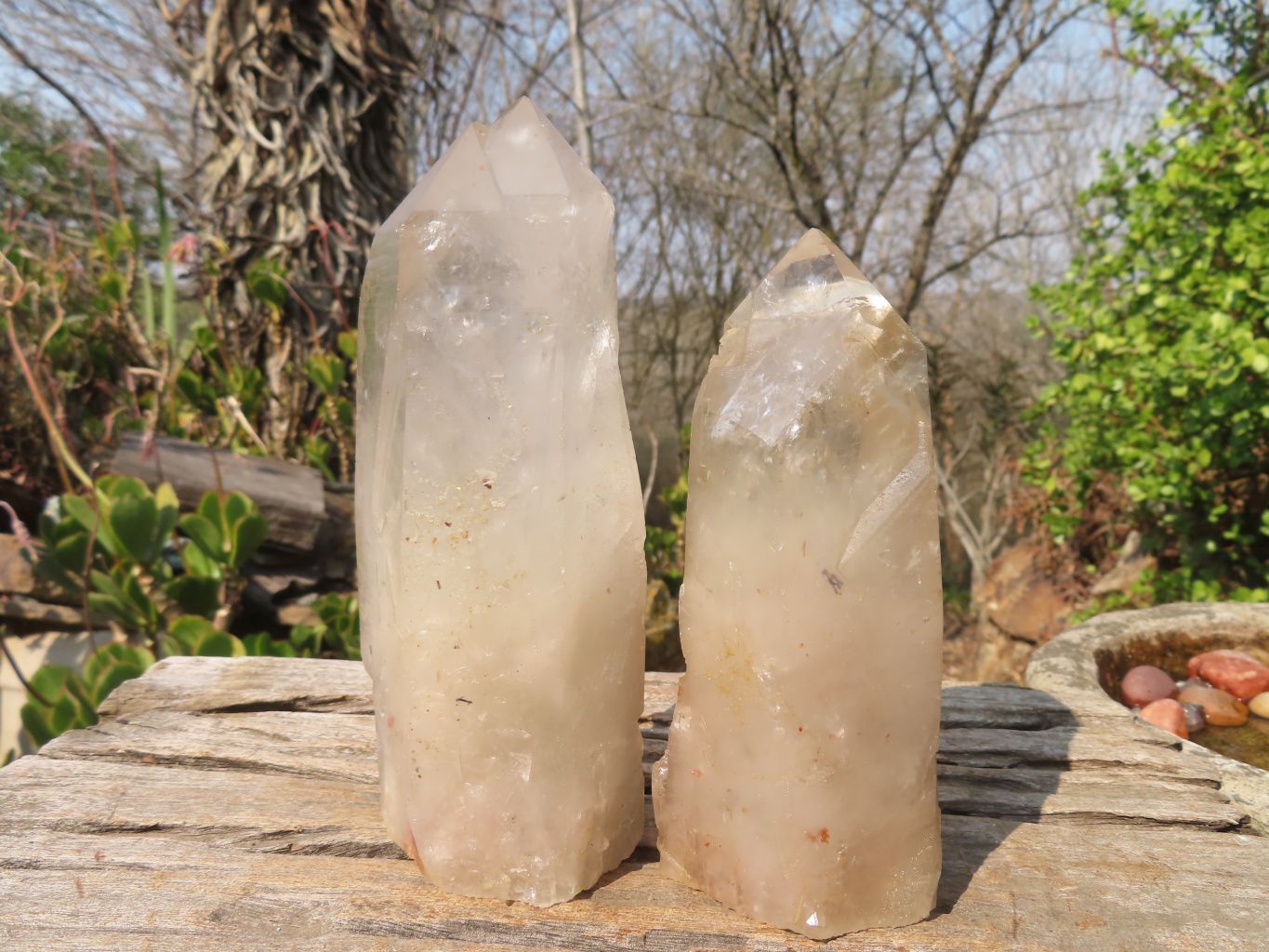 Polished Large Arcadian Quartz Crystals x 2 From Angola - Toprock Gemstones and Minerals 