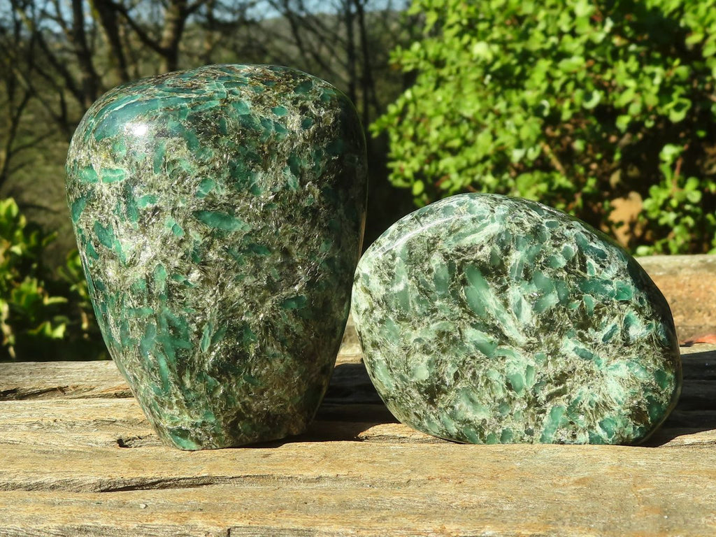 Polished Rare Emerald In Matrix Standing Free Forms  x 2 From Sandawana, Zimbabwe - Toprock Gemstones and Minerals 