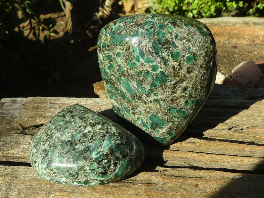 Polished Rare Emerald In Matrix Standing Free Forms  x 2 From Sandawana, Zimbabwe - Toprock Gemstones and Minerals 
