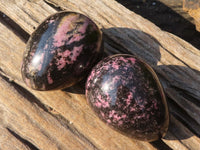 Polished Rhodonite Gemstone Eggs x 6 From Madagascar - Toprock Gemstones and Minerals 