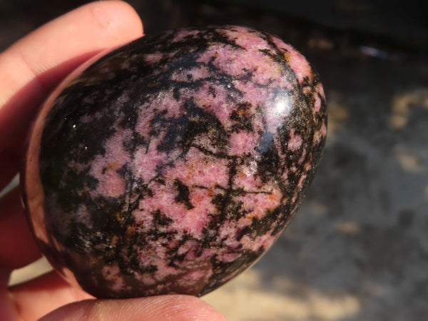 Polished Rhodonite Gemstone Eggs x 6 From Madagascar - Toprock Gemstones and Minerals 