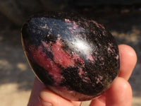 Polished Rhodonite Gemstone Eggs x 6 From Madagascar - Toprock Gemstones and Minerals 
