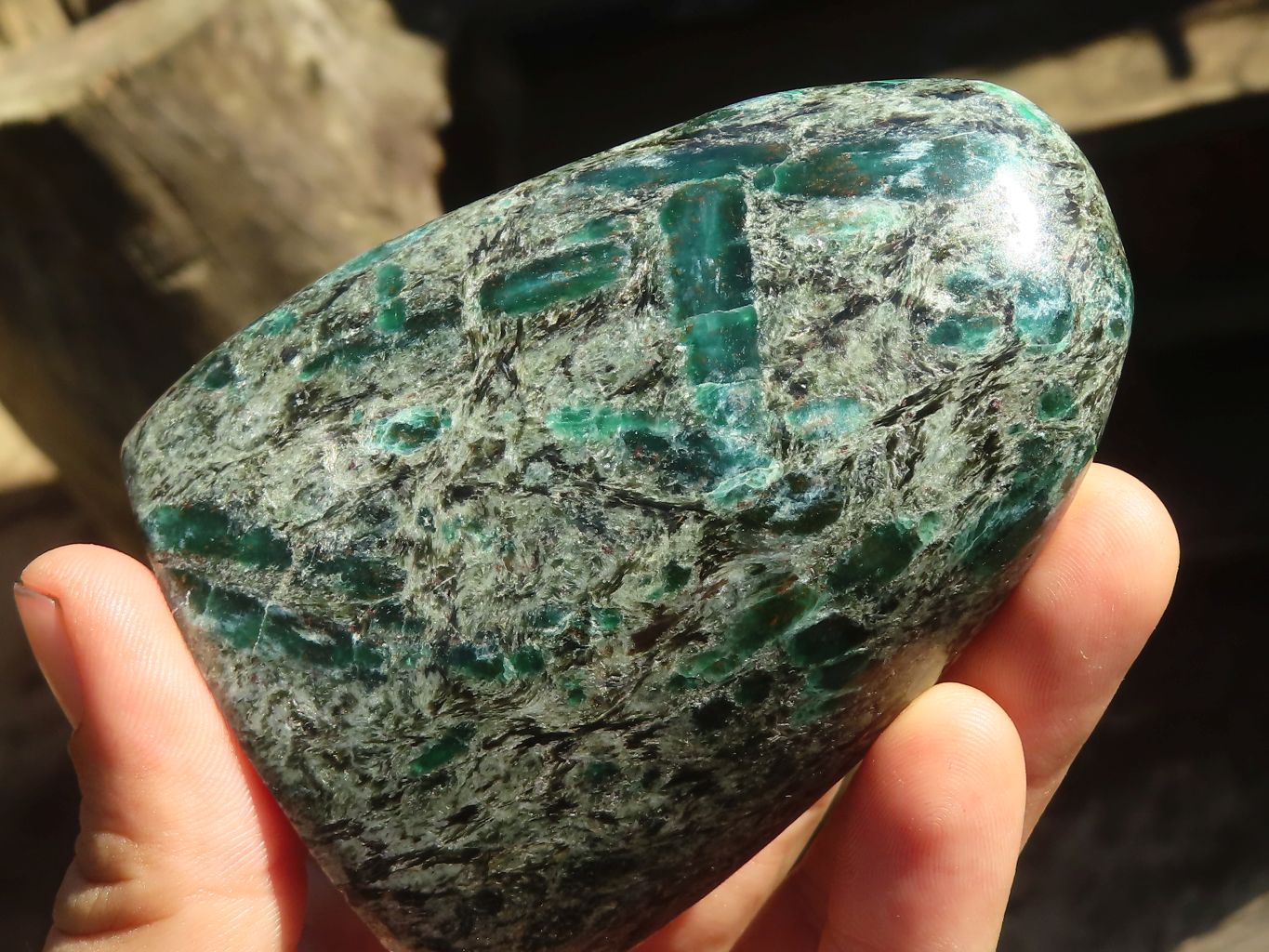 Polished Rare Emerald In Matrix Standing Free Forms  x 3 From Sandawana, Zimbabwe - Toprock Gemstones and Minerals 